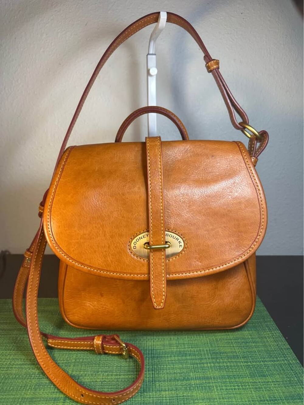 Dooney & Bourke Verona Cristina Smooth Italian Leather Saddle Crossbody Bag